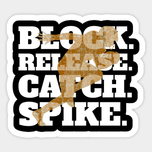 Block Release Catch Spike Football Player Design Sticker